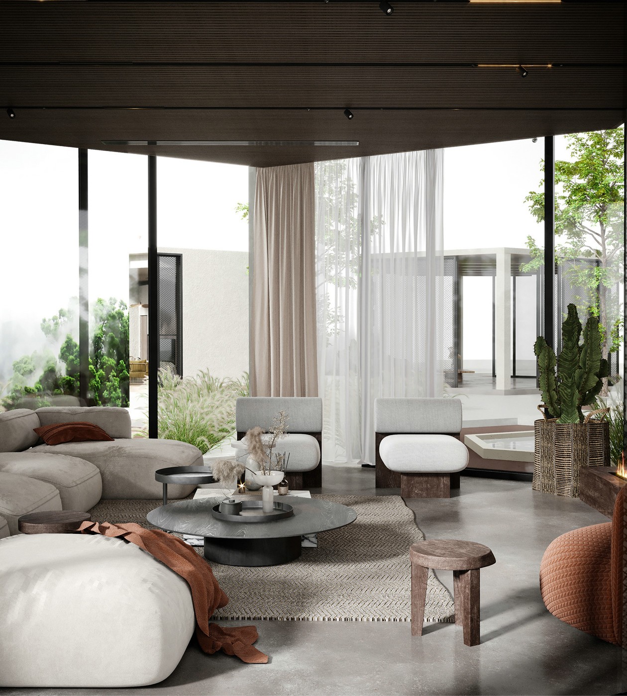 水泥灰+侘寂风，构筑不一样的静谧住宅-4