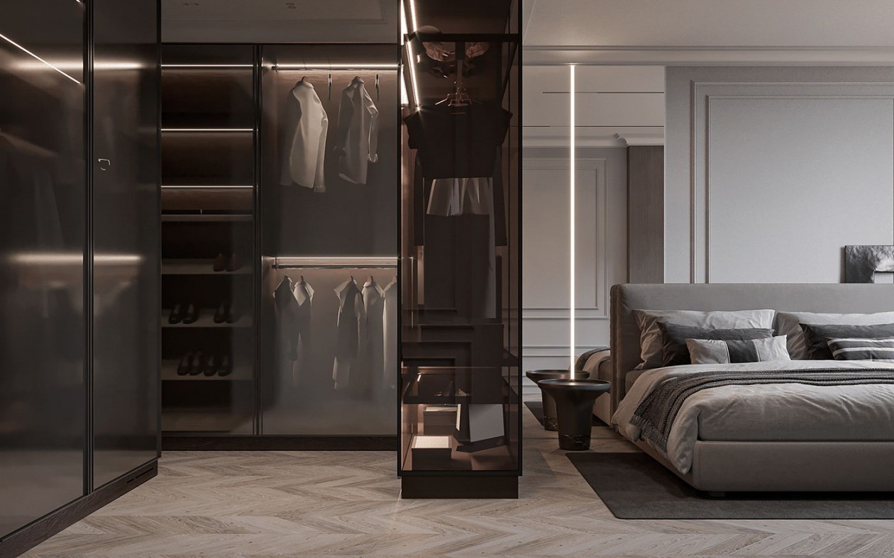 106㎡高级灰色系简约风公寓设计-14