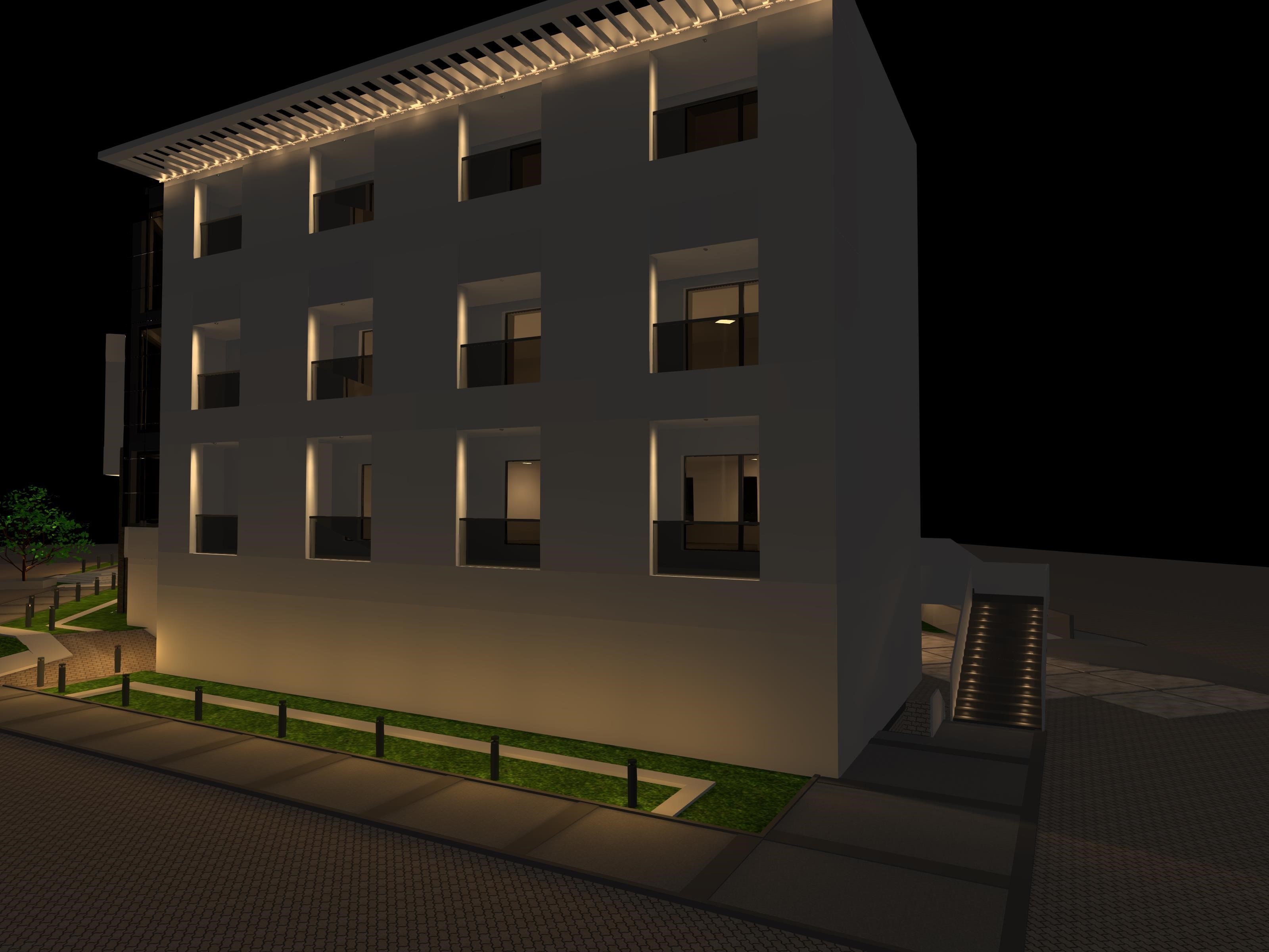 Aroma 1 - Main Building Hotel Facade Lighting Design-5