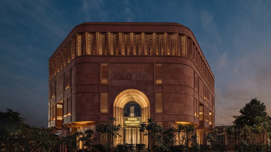 Studio Lotus wraps stone lattices around museum-cum-jewellery store in Jaipur-0