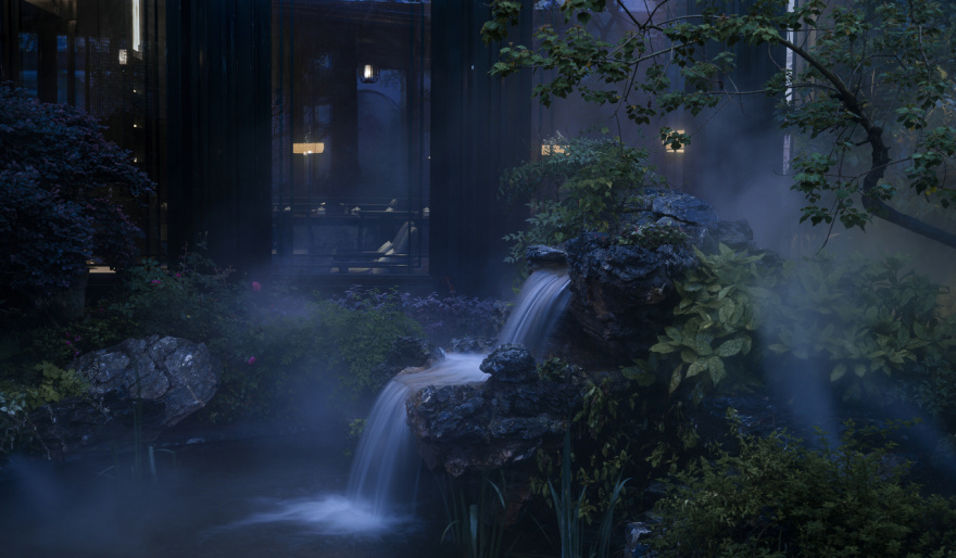 盘石设计 | 吴文粒:1745㎡绝美中式庭院,一帘诗意、四水归情!-8