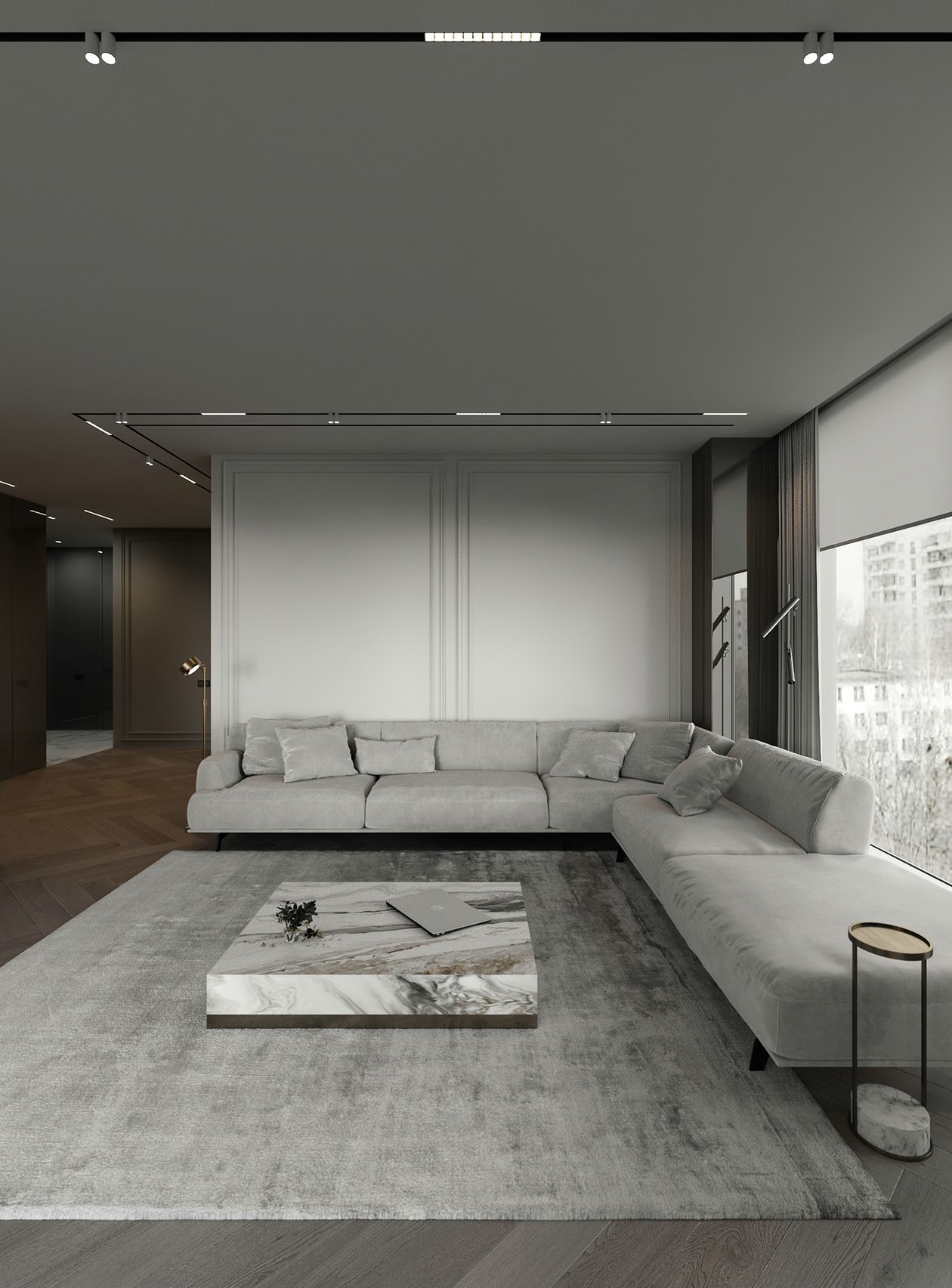 乌克兰高级灰色系公寓设计 超有范儿！-2
