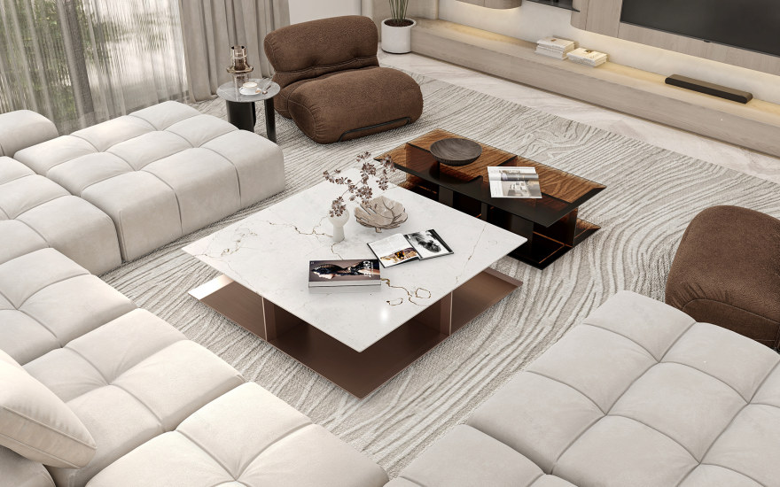 沙特阿拉伯家庭客厅与餐厅设计丨Alaa Arafa-8