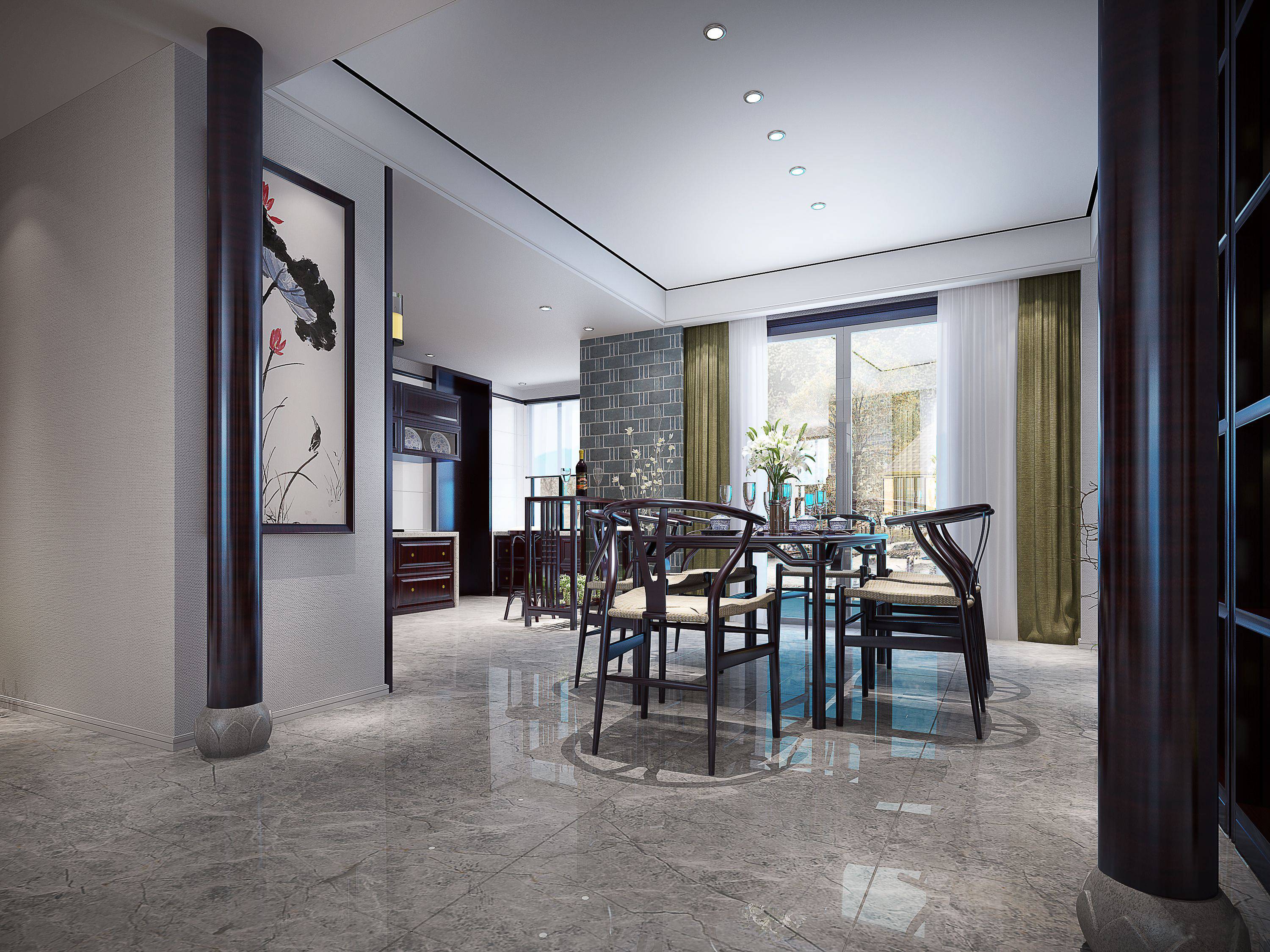 新中式 中式古典 奢华家装别墅样板房-2-5