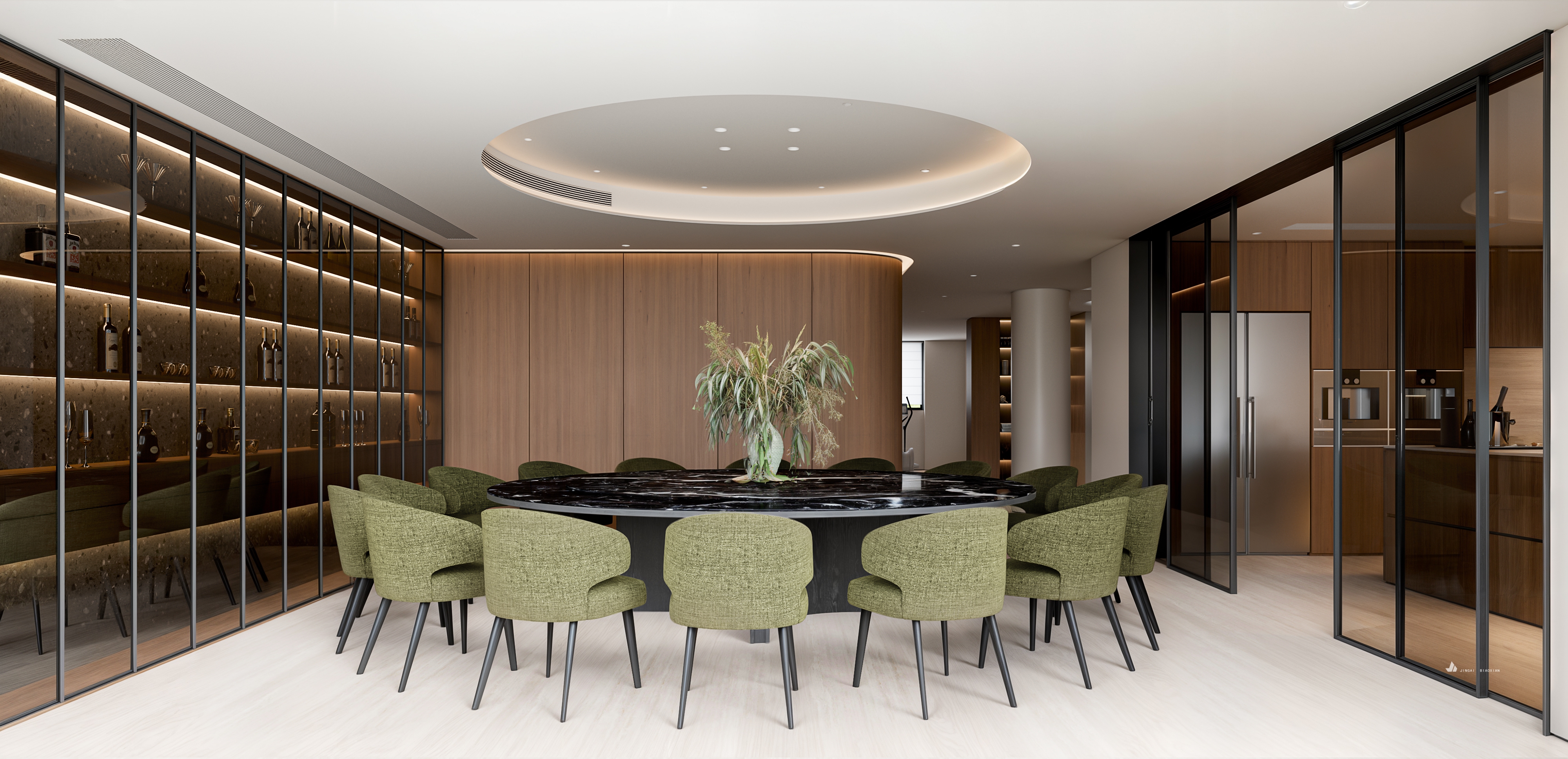 现代意式挑空别墅-6