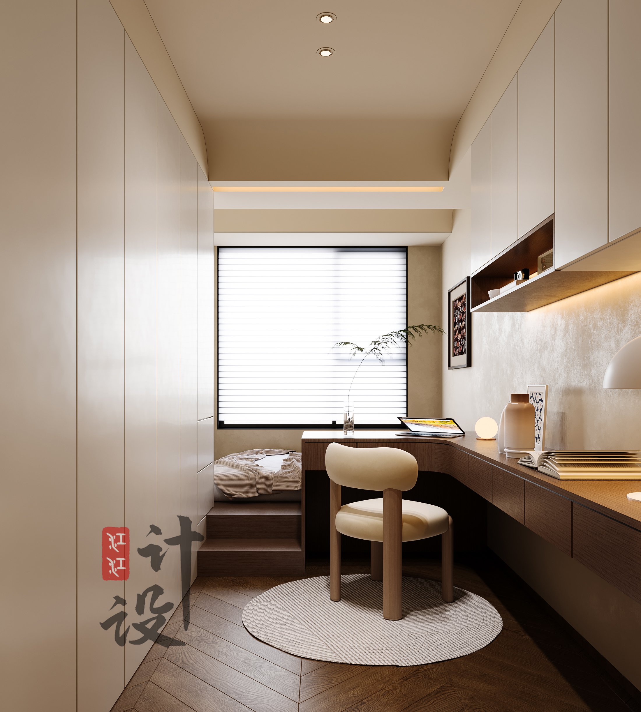 哎呦设计表现·中古风复式洋房丨哎呦视觉-8