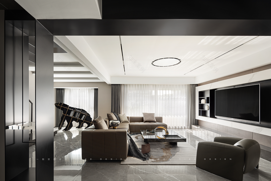 风随影动,黑白写意水墨画之居-7