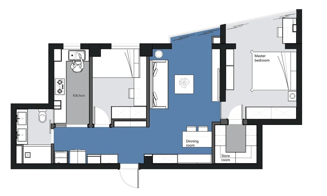 境远装饰 | 90㎡北欧轻奢婚房,冷色都市风设计-18