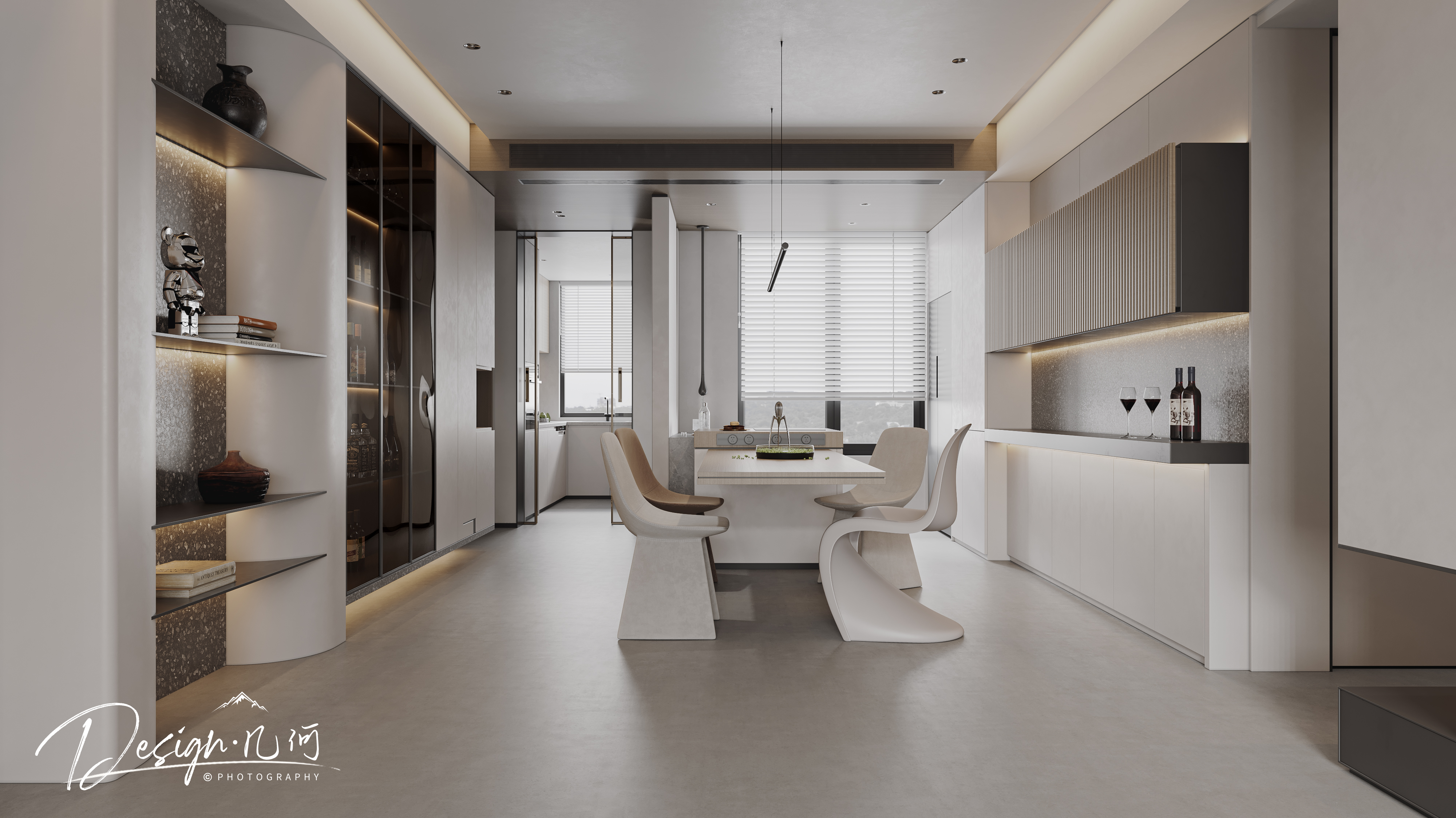 几何空间视觉表现 | 高速时代城现代客餐厅-4