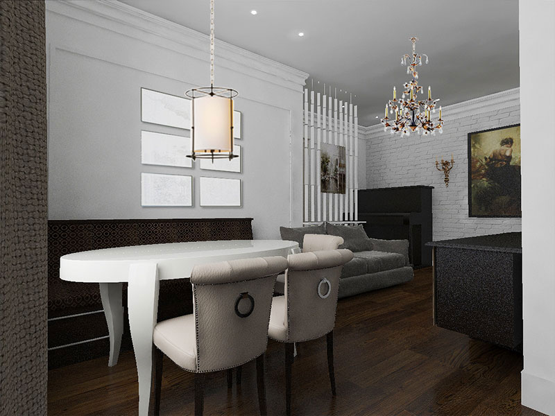 斯大林风格3室公寓室内设计项目丨俄罗斯莫斯科丨莫斯科“Studio.one”室内设计工作室-9