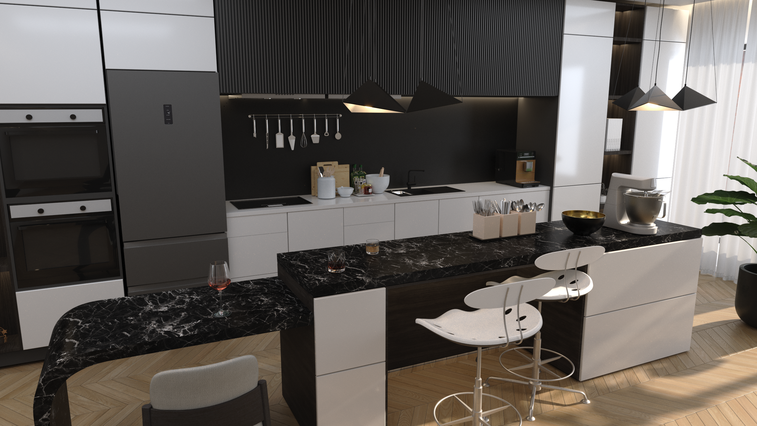 Modern Kitchen & Living Area-3