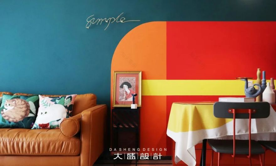 南宁 96㎡孟菲斯风格家居,色彩斑斓的甜蜜空间-45