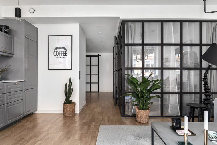 北欧工业风公寓 | 无彩色打造单身女子质感空间-7