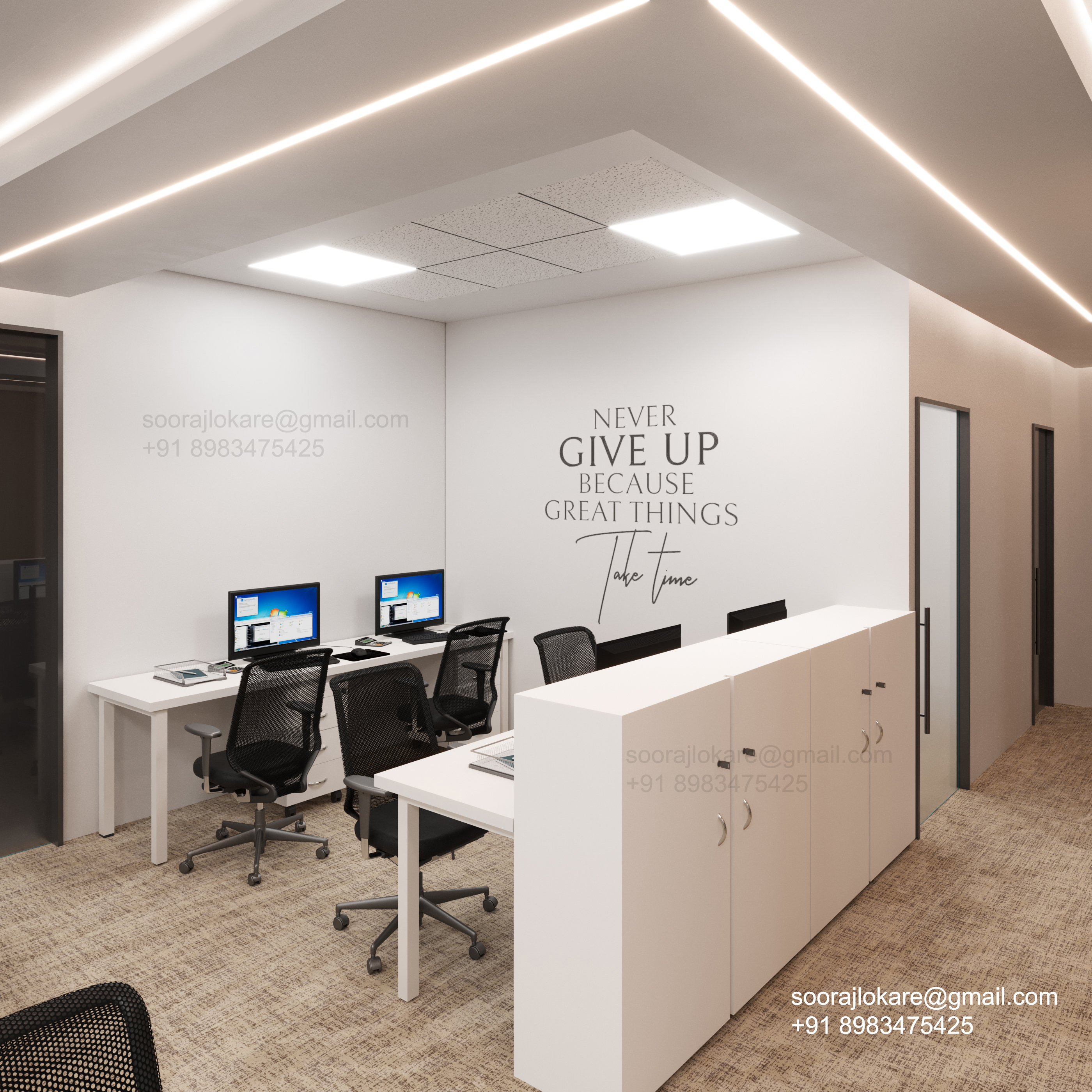 3D Commercial Office Interior Design for PL Capital-3