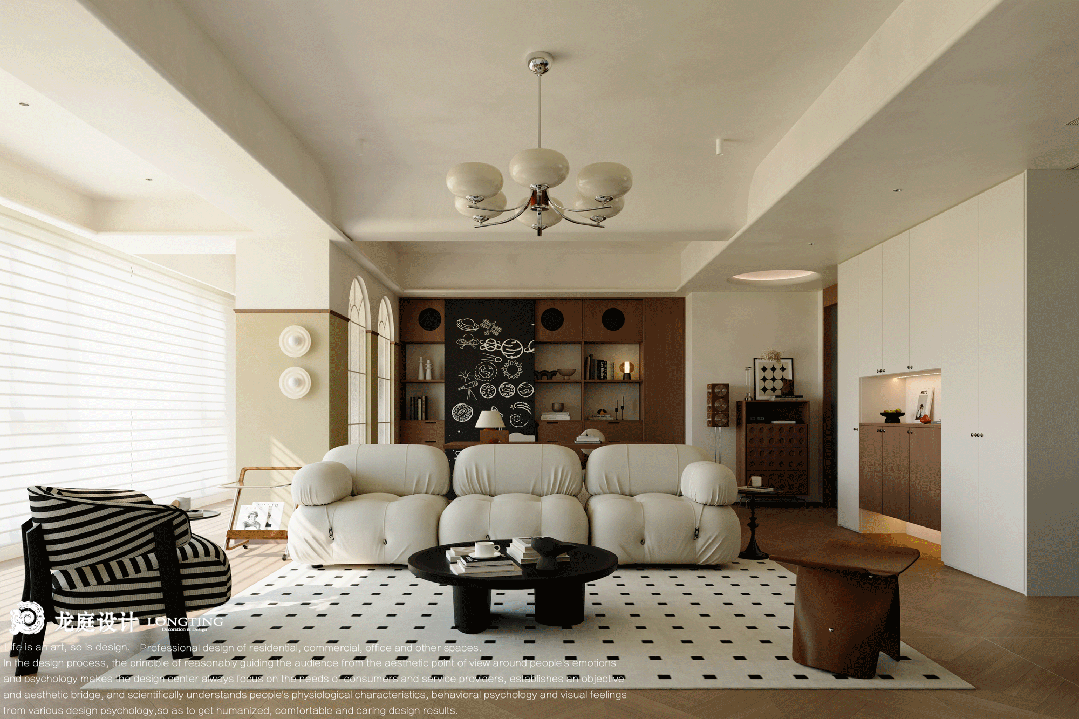 湖州·天悦府中古奶油风格设计丨中国湖州丨龙庭设计-1