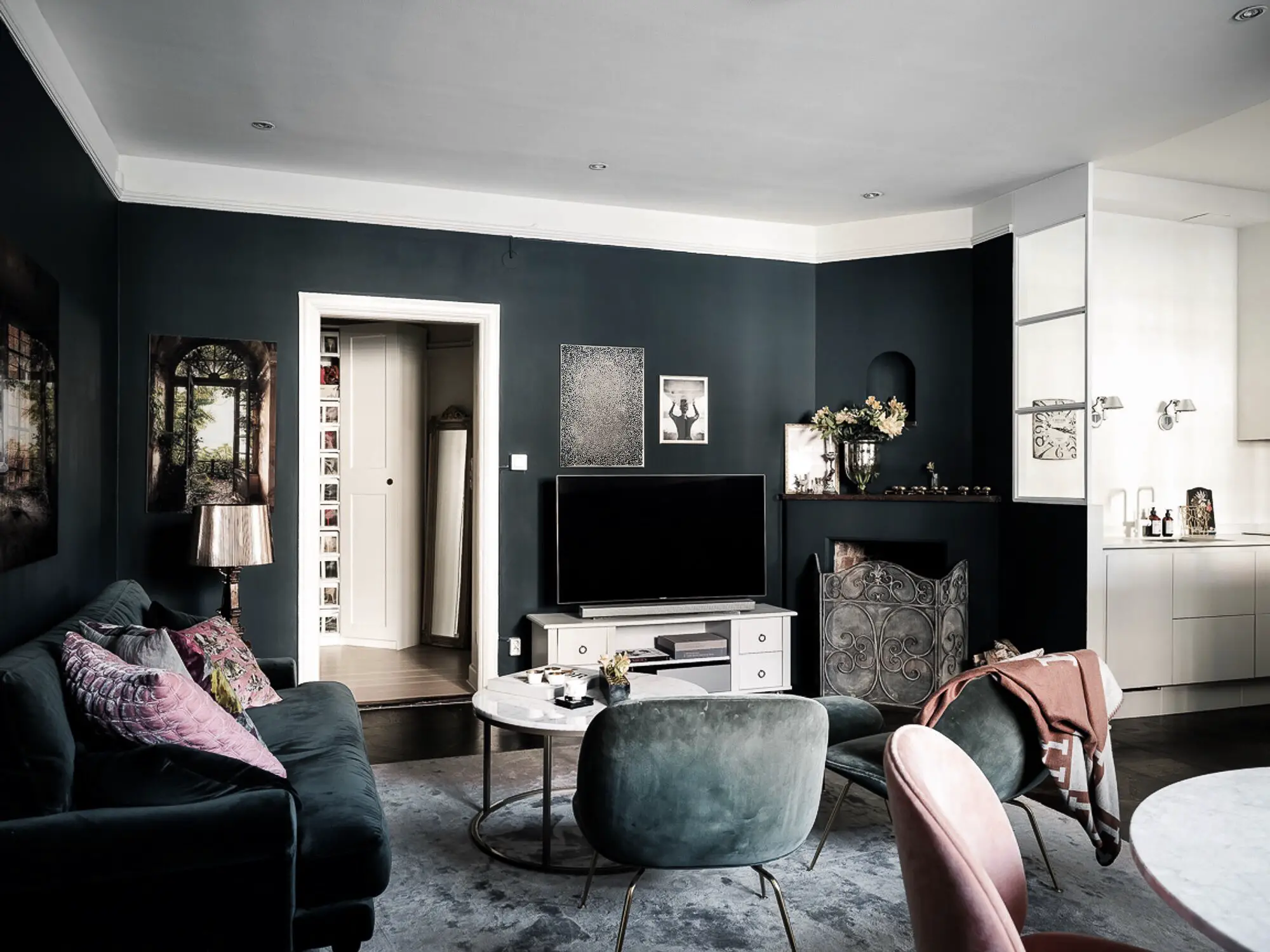 双面采光，61 平米经典 chic 公寓设计-3