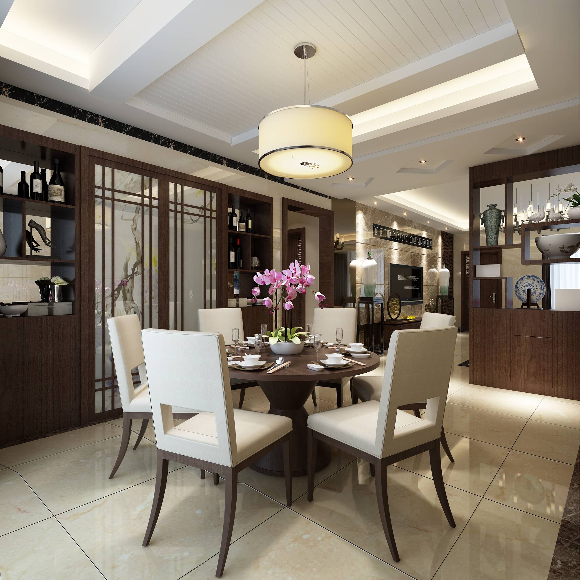 新中式 中式古典 奢华家装别墅样板房-6-20