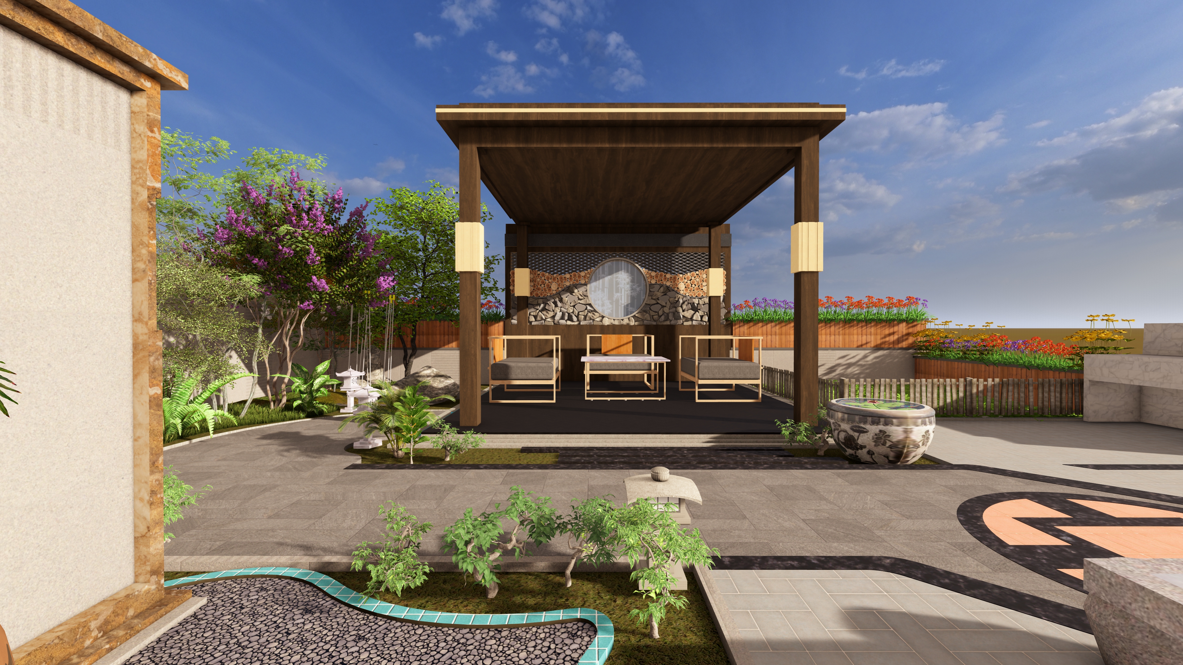 别墅庭院景观设计-0