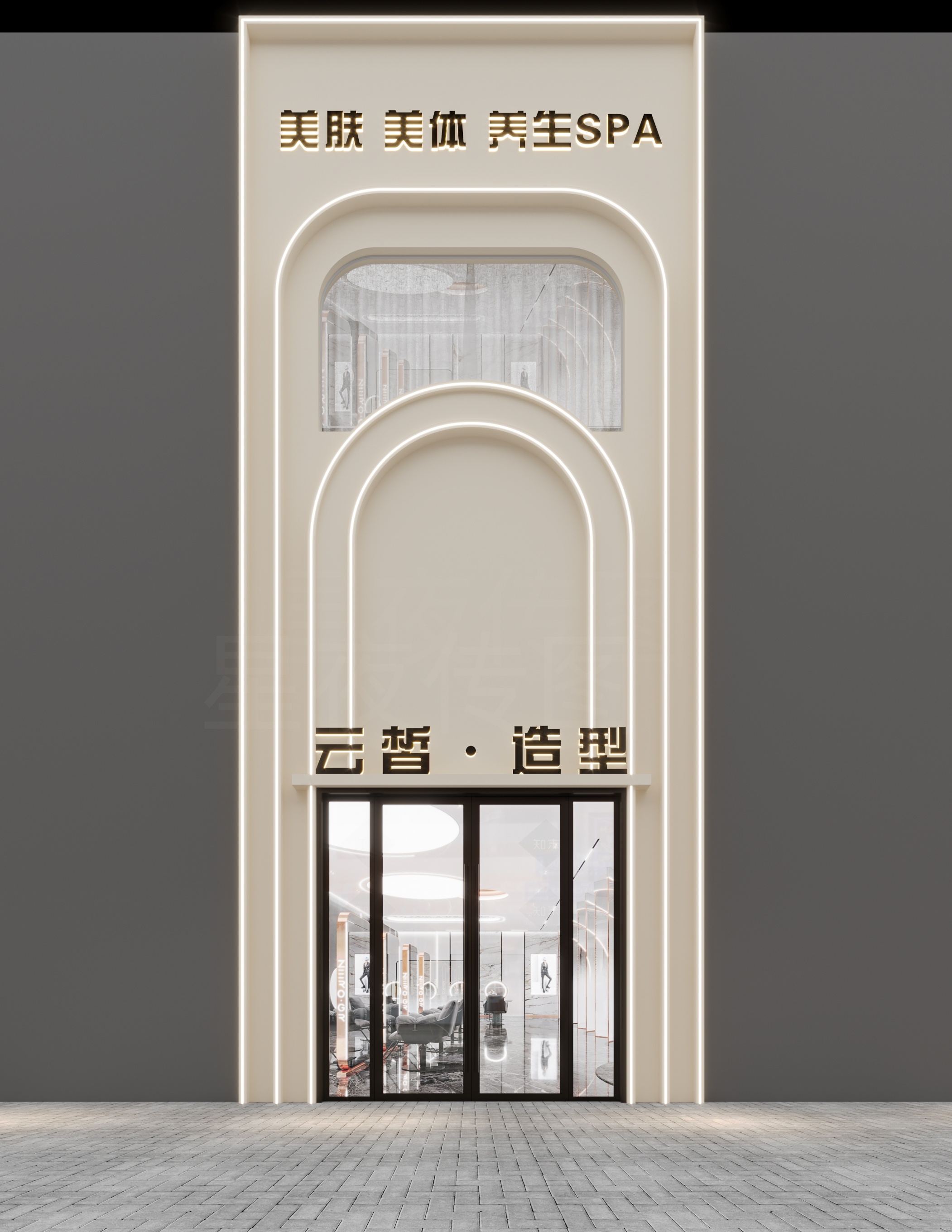 各商铺楼层 透视外立面效果图表现-3