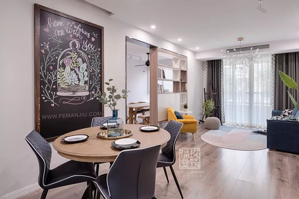 重庆鲁能领秀城 74 平米小美式北欧混搭风家居设计-1