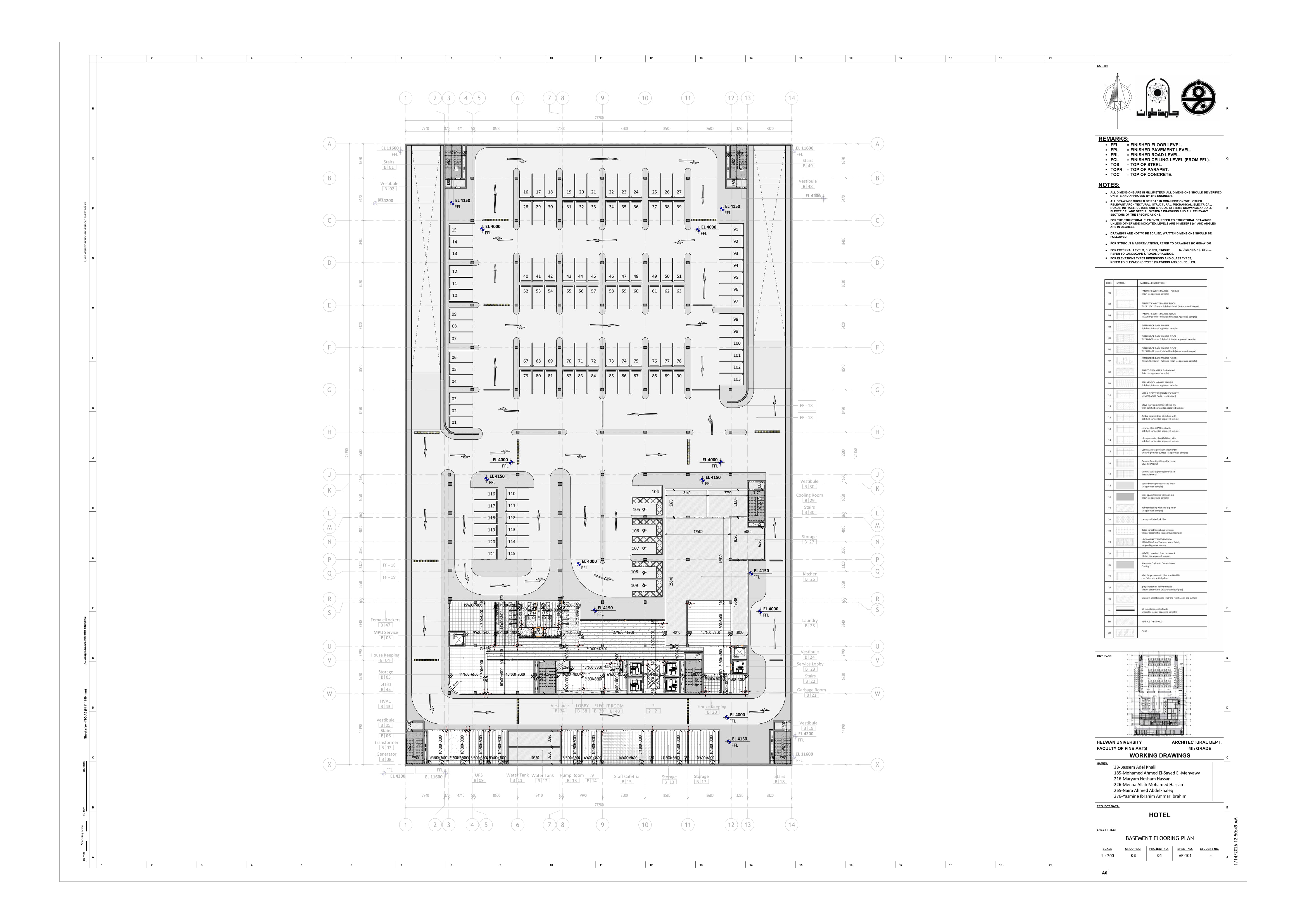 Blue Hotel | 3-Star Hotel Working Drawings-35