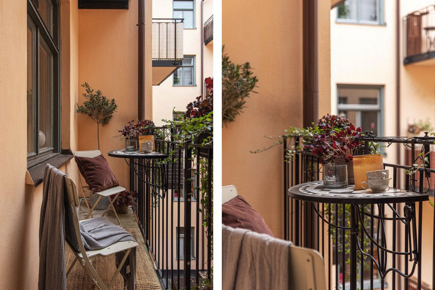 瑞典 42 平米奇趣公寓 | 彩绘玻璃门与黑色木地板的创意设计-20