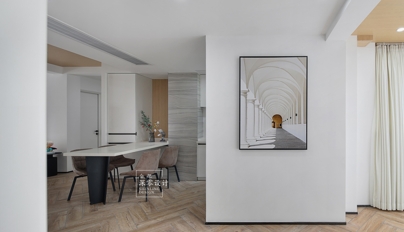 140㎡三室两厅，至精至简、空间感爆棚  深零设计-5