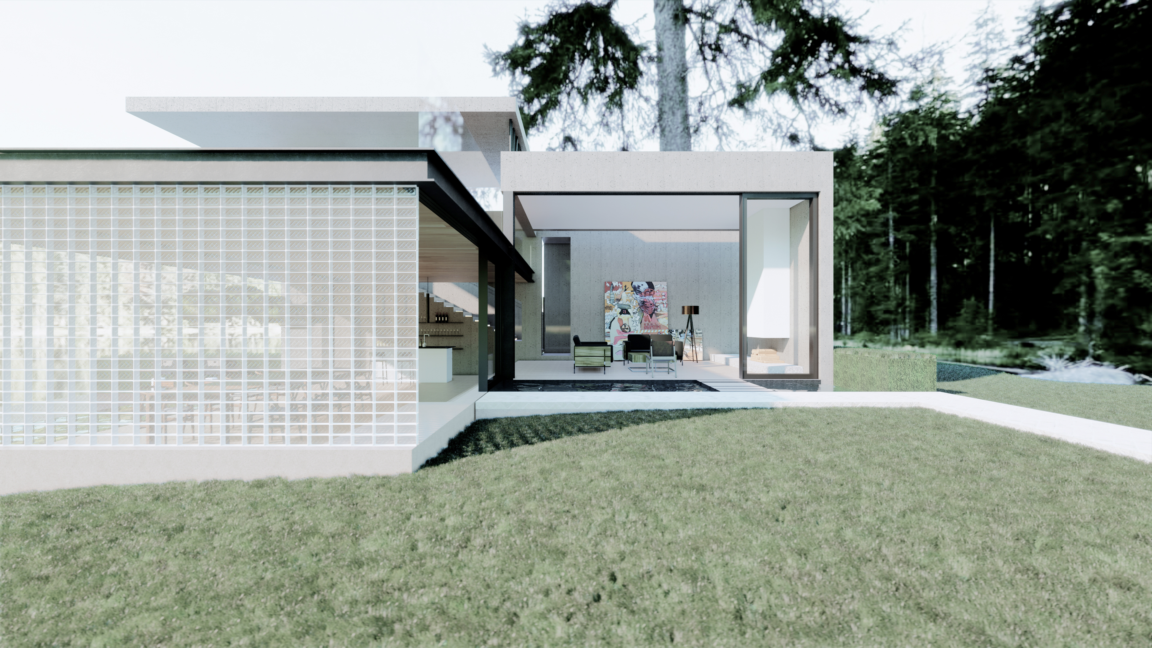 建筑设计｜佘山别墅庭院客厅-3