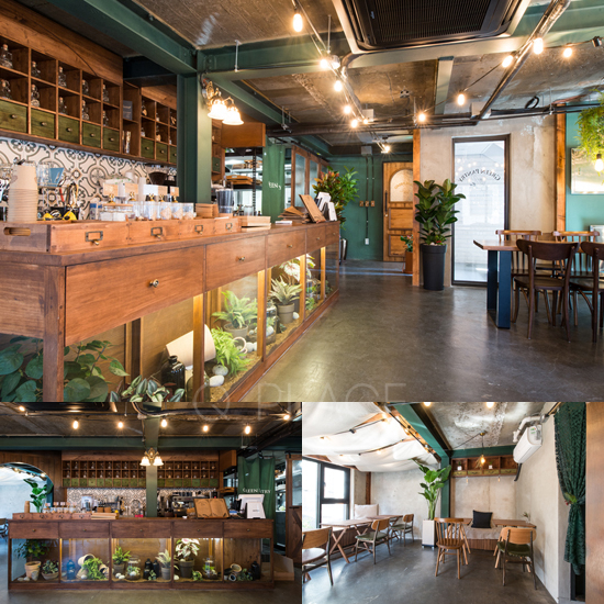 原木风打造自然甜品店，绿植点缀的温馨空间-1