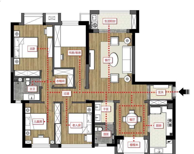 精雕细琢,优雅改造百平米三居室-11
