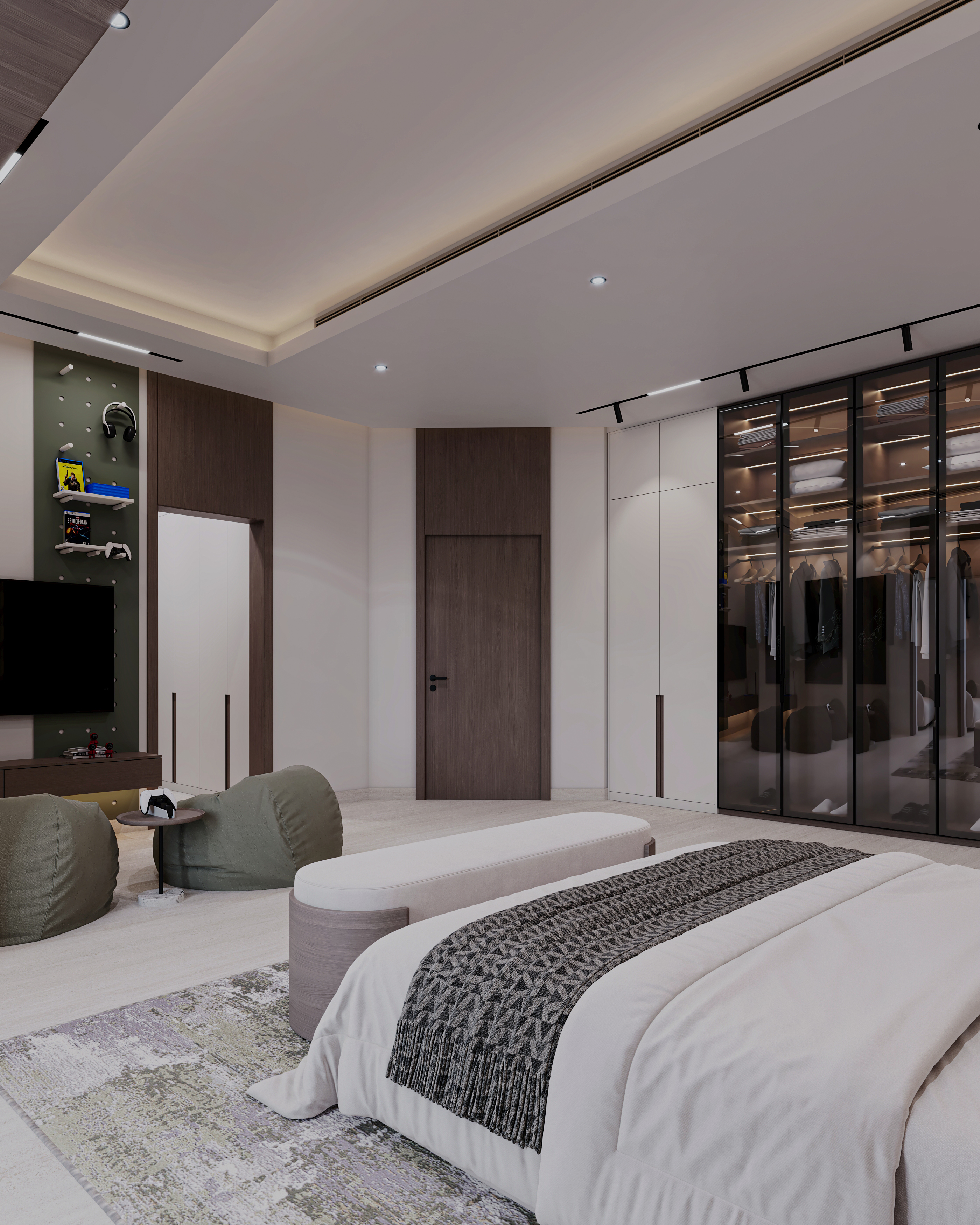 现代奢华男孩卧室

注：原文中Lu·ury可能是Luxury的拼写错误 丨阿联酋阿布扎比丨Archpix Engineering Consultants-12