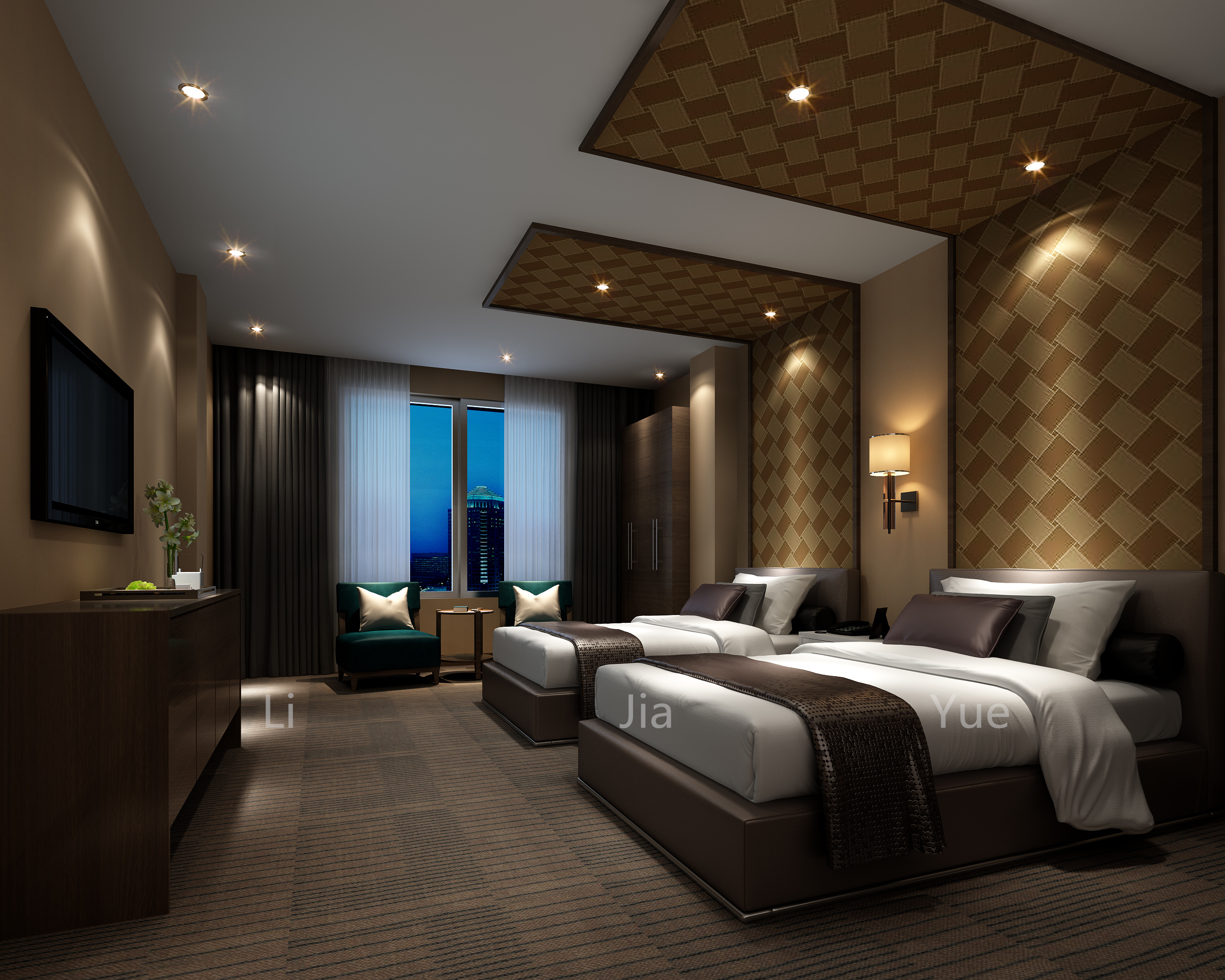 某某宾馆卧室设计合集-7