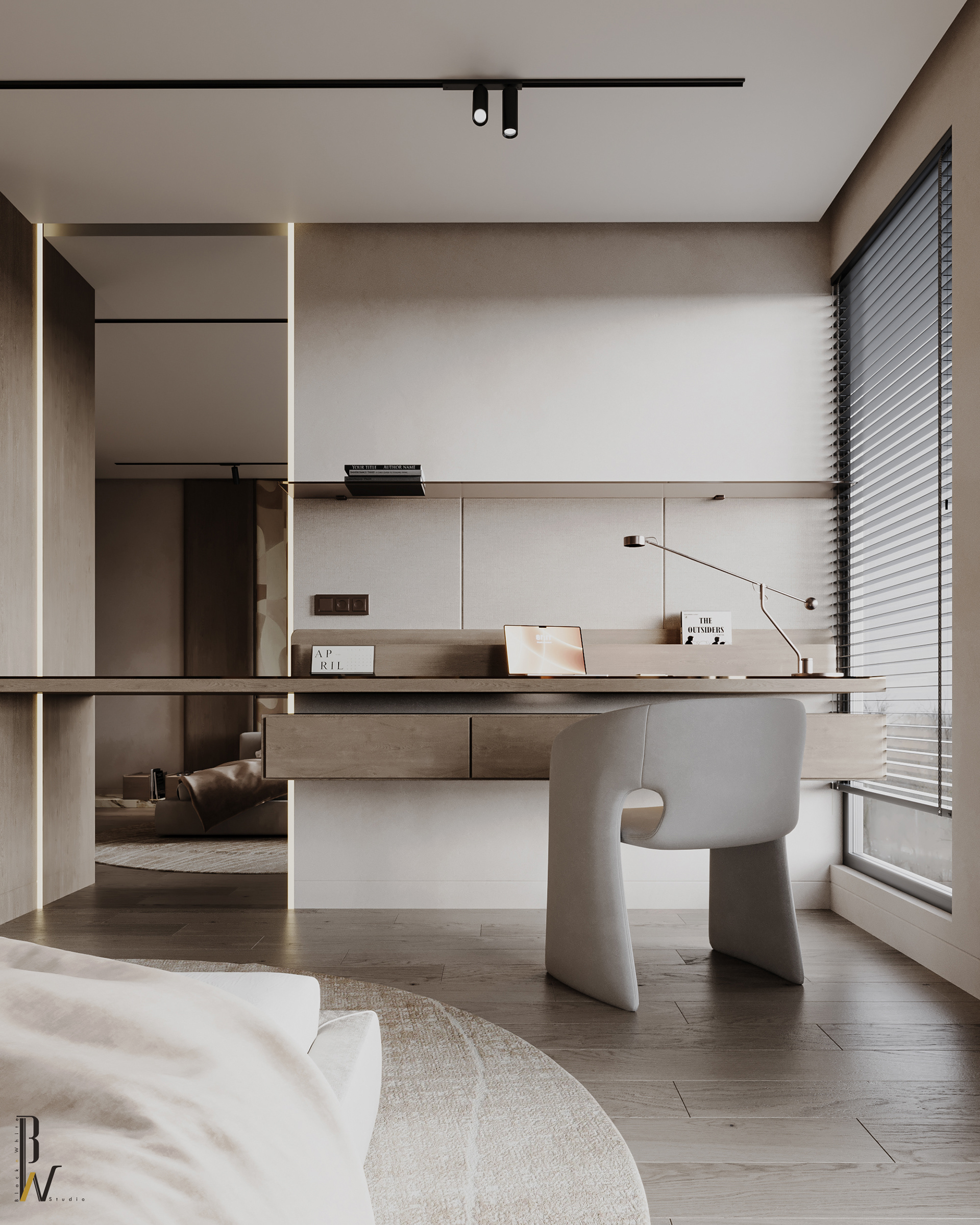 卧室设计丨阿联酋丨Black N White-9