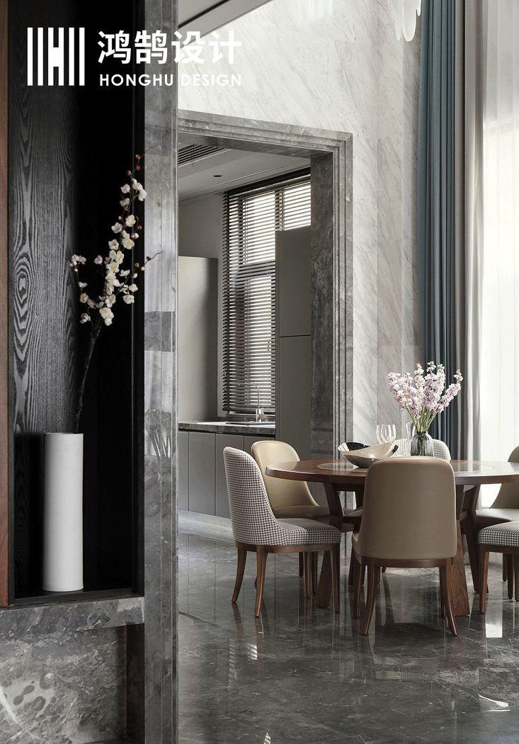 绍兴鸿鹄设计丨别墅空间,现代简约风的低奢艺术-24