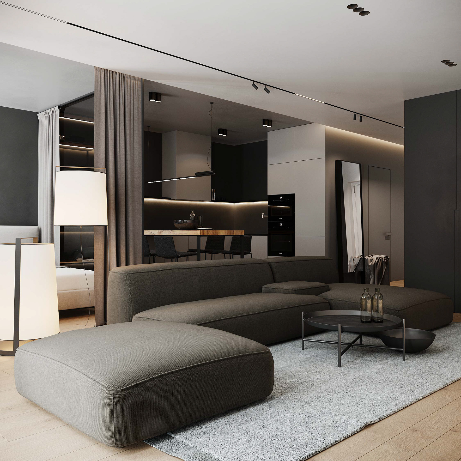 高级黑色系公寓设计 演绎时尚都市风!-1