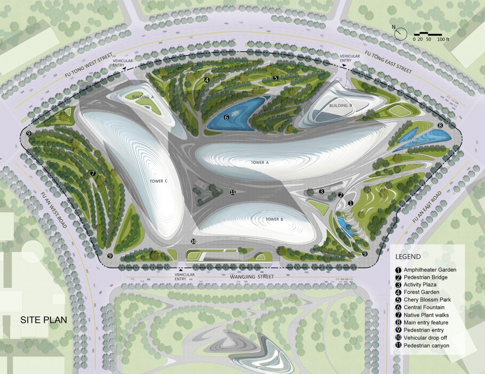 望京 SOHO | 流线型景观与建筑的完美融合-11