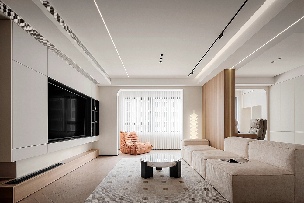 南京·棠宁府简约奶油艺术漆住宅丨中国南京丨大漠设计-4