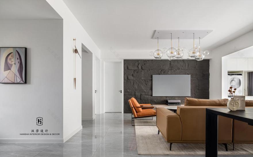 芜湖融悦东方 7 米开间客厅,个性鞋柜与开放式厨房设计-5