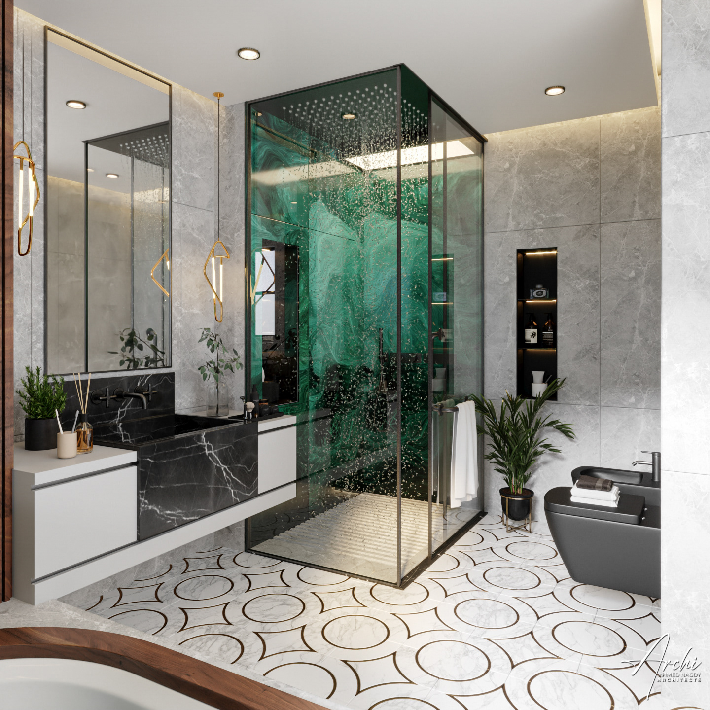 豪华现代浴室丨阿联酋迪拜丨ARCHI  ARCHITECTS-9