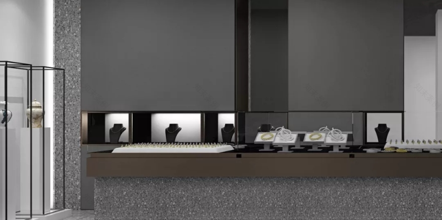 半末设计 | 璀璨·与灰白之间的珠宝店空间-24