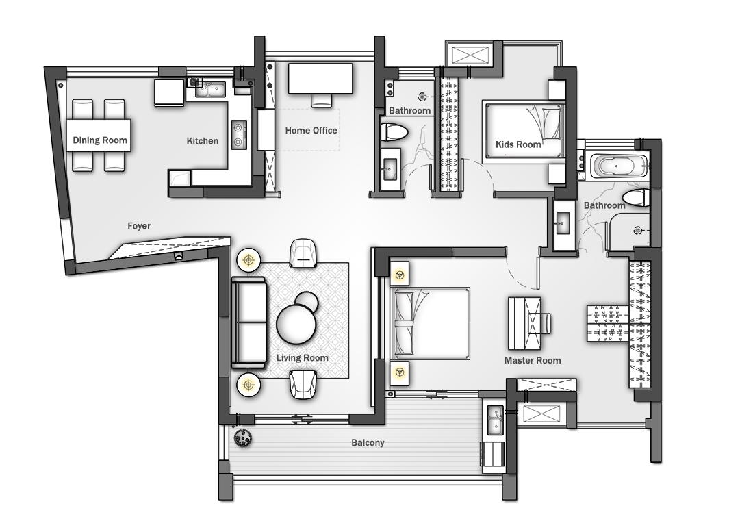 武汉壹零空间设计 · 现代简约的"观自在山石"-5