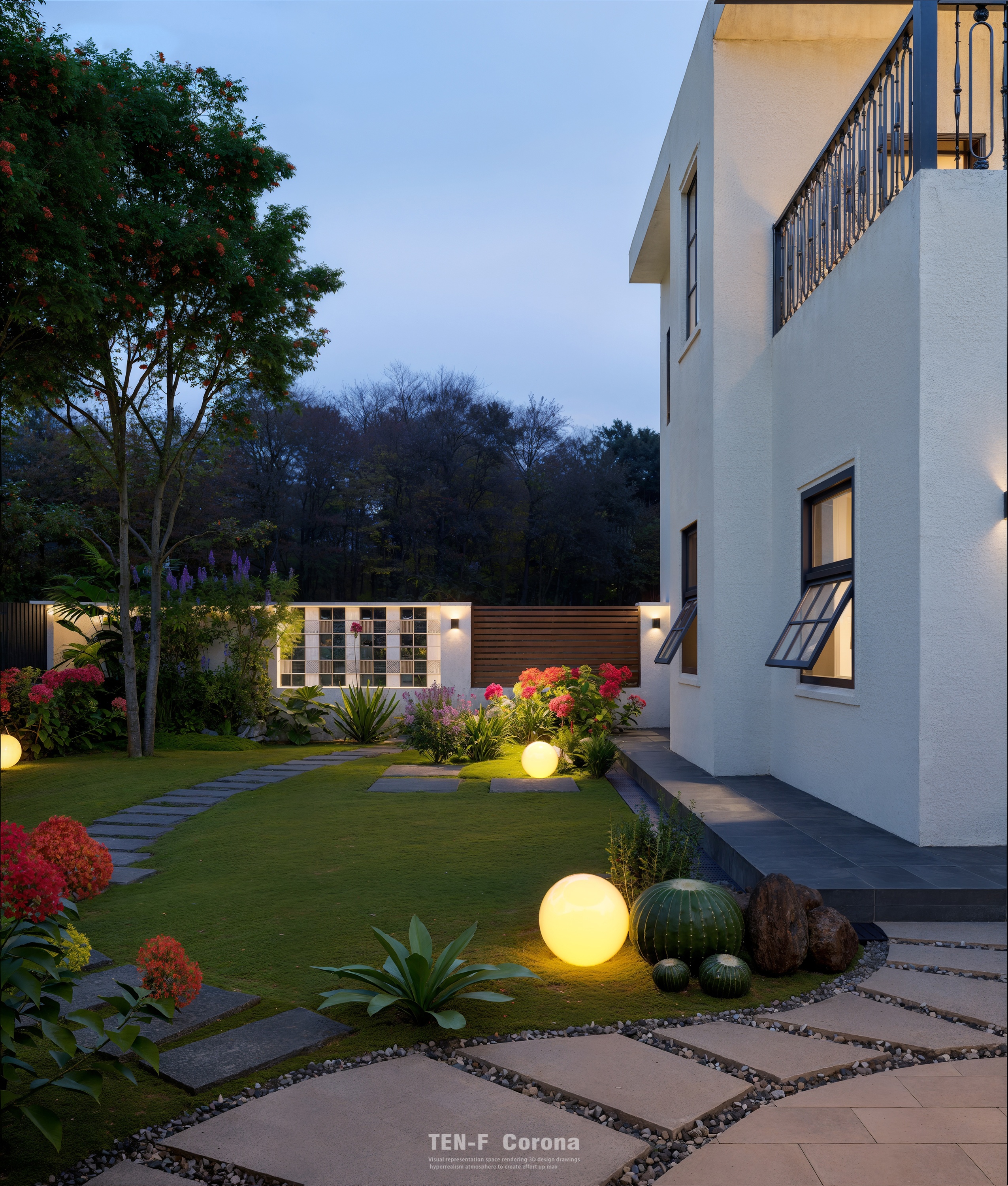 别墅院子渲染-5