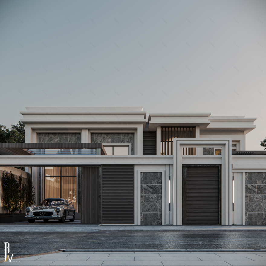 别墅正面丨阿联酋丨Black N White-17