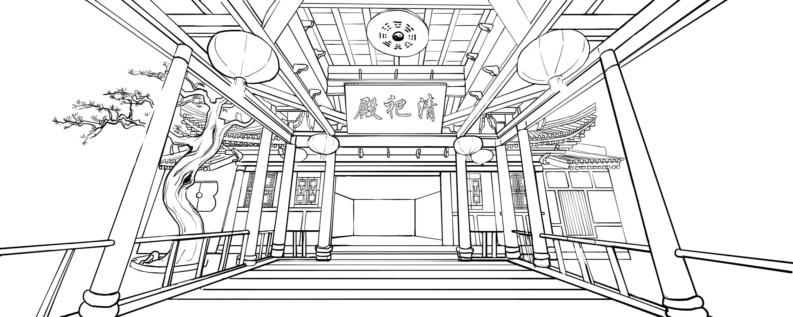 茶社空间设计 | 两点透视与马克笔的完美结合-20