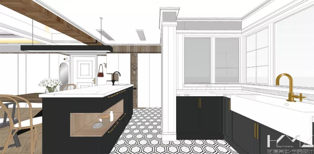 南京 124㎡现代美式混搭家居，开放式厨房、飘窗改造亮点多-31