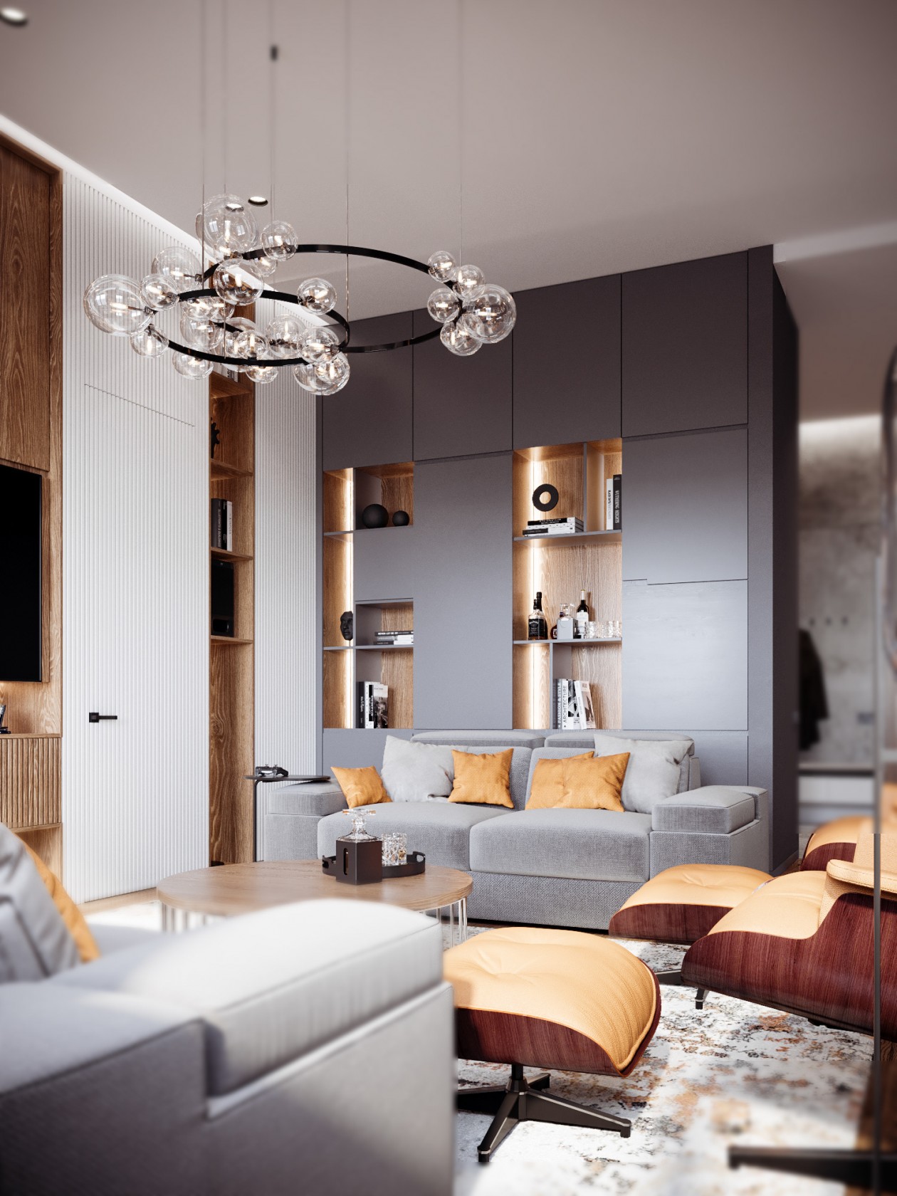 120㎡公寓 舒适温暖有质感的轻工业风 美腻-4