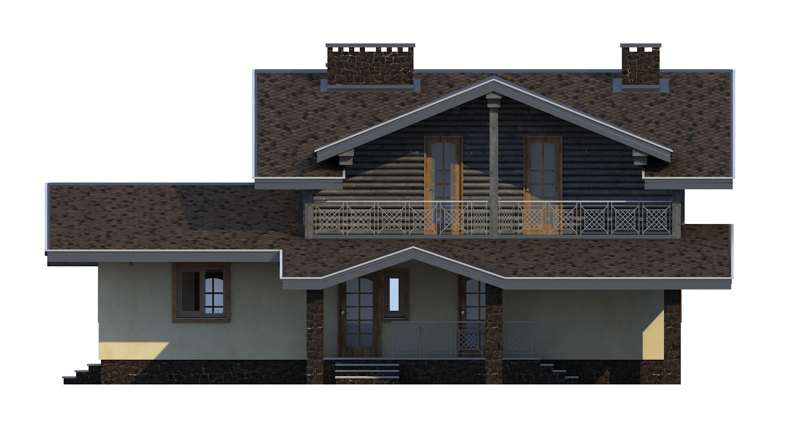 Проект мансардного дома с террасой «КМ-49» - Antei.by-7