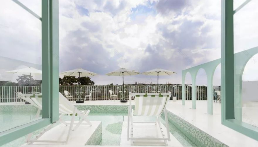 薄荷绿,泳池、星空房、落地窗、浴缸一个都不能少!-43