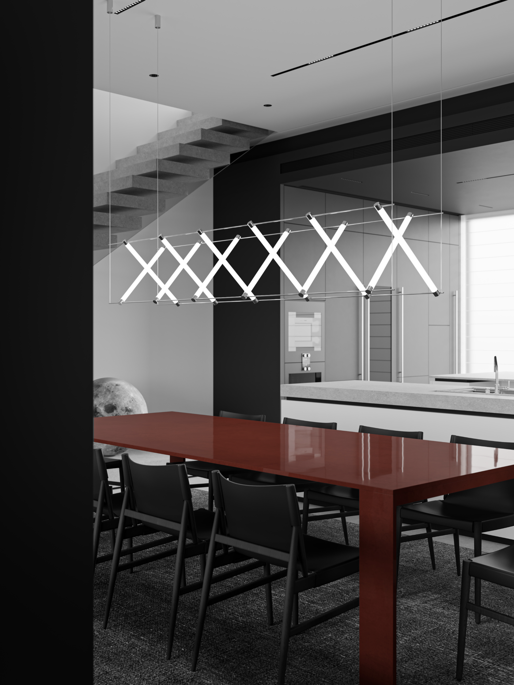 320㎡的冬日清冷感极简别墅-7