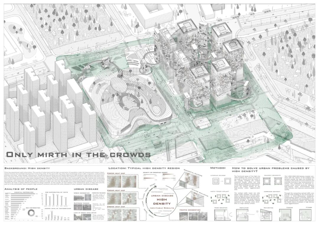 城市的高密度生长法则！大三阶段霍普杯参赛作品！“可生长单元模块+动态空间”将自发性空间折叠于城市中！-10
